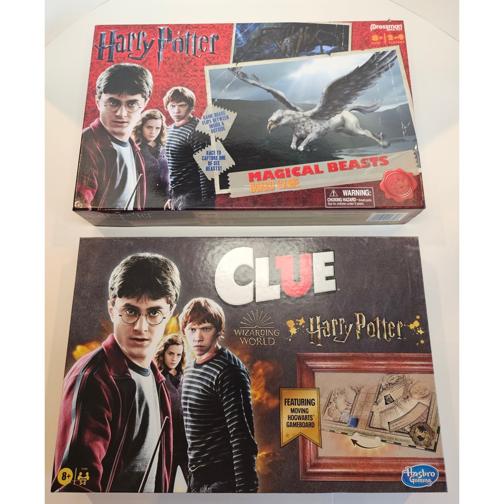Harry Potter Clue & Magical Beasts Board Games Lot of 2 - Complete